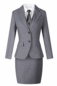 行政灰色前台职业装套裙定制